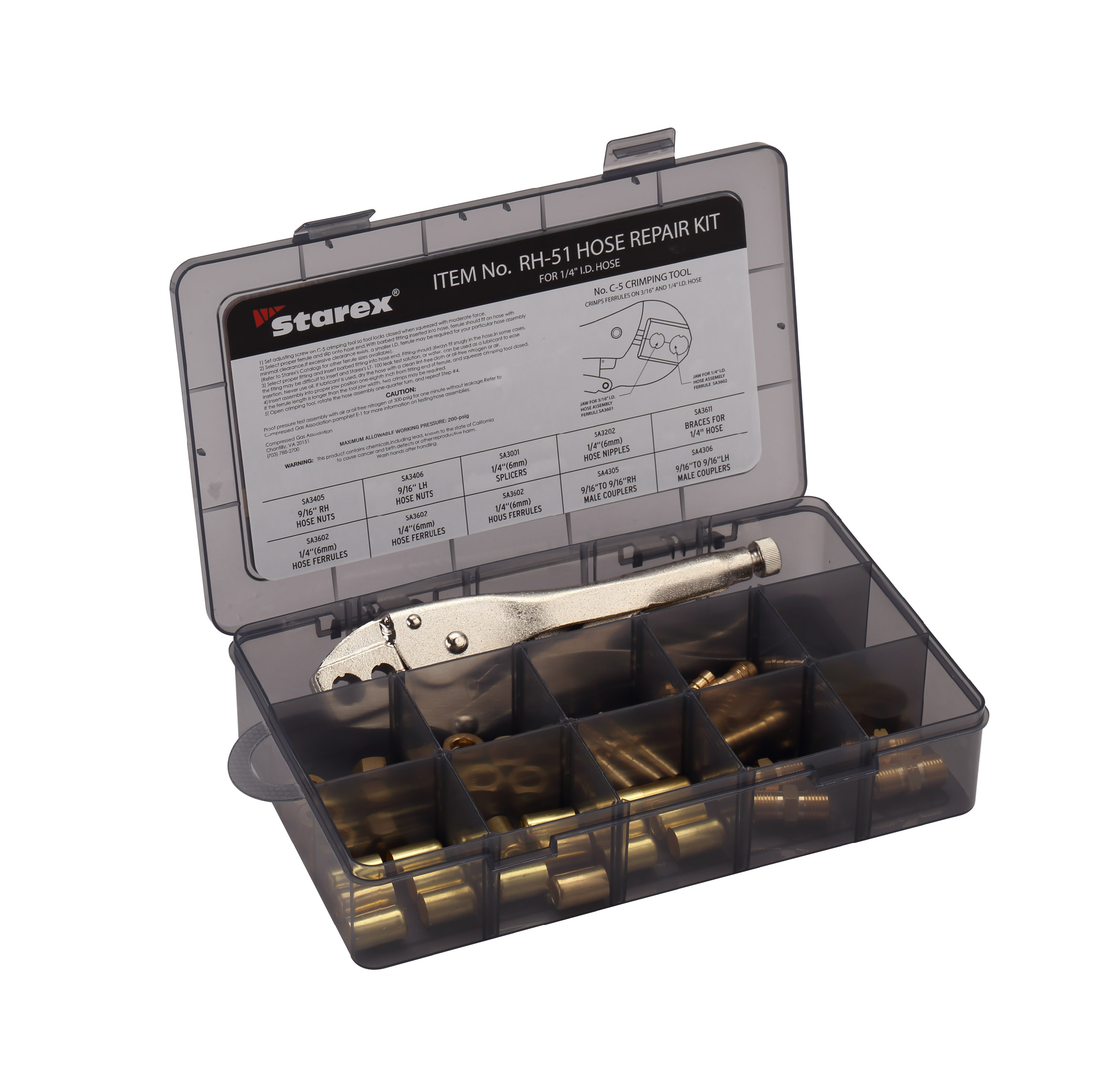 Kit de montaje y reparación de mangueras de 1/4'